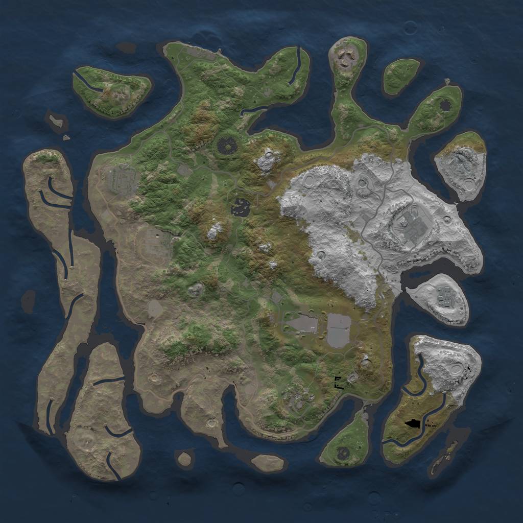 Rust Map: Procedural Map, Size: 4000, Seed: 422759, 15 Monuments