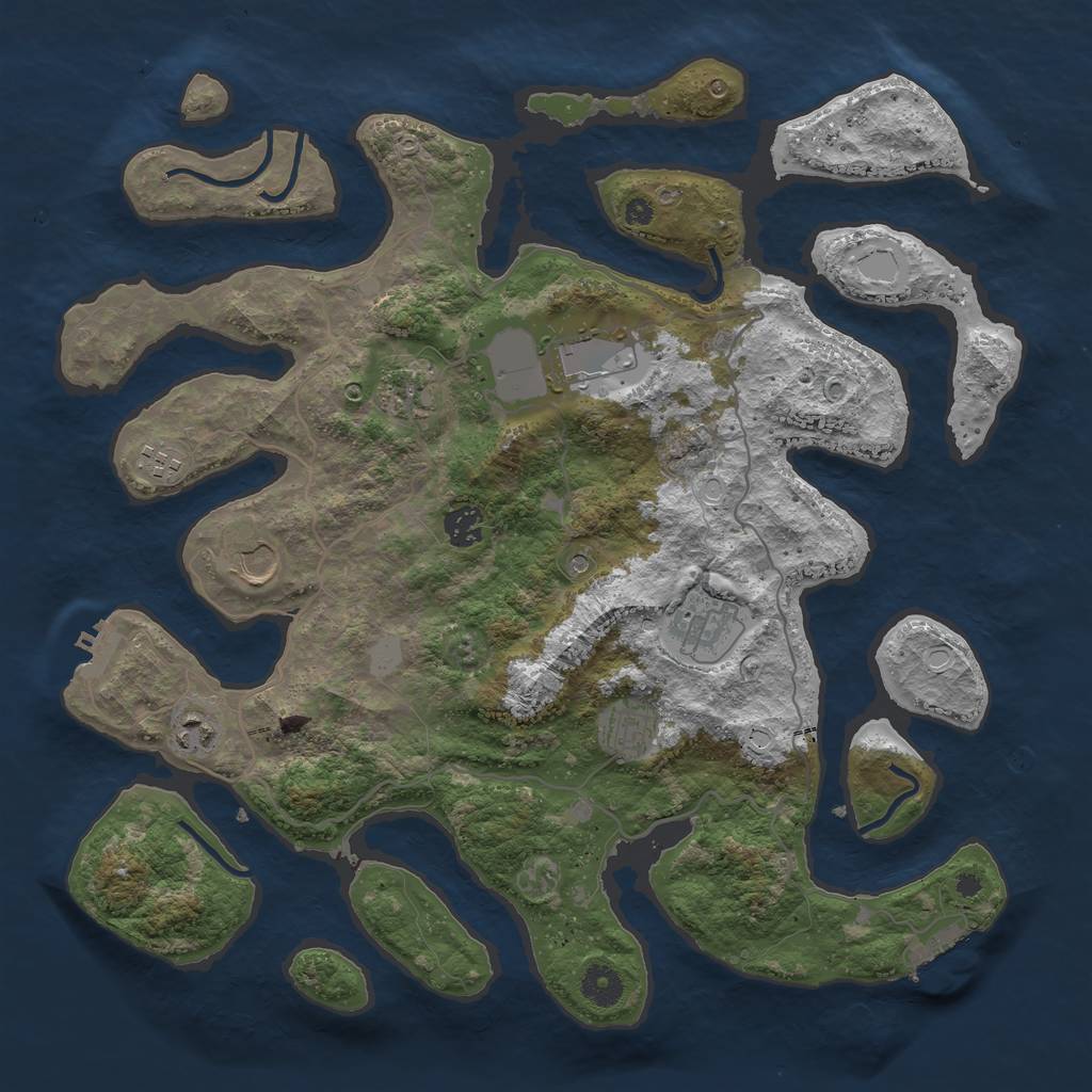 Rust Map: Procedural Map, Size: 4000, Seed: 769089, 16 Monuments