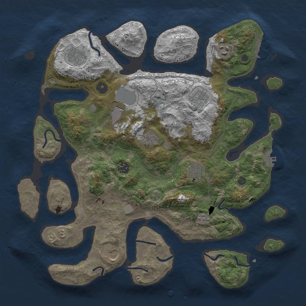 Rust Map: Procedural Map, Size: 4000, Seed: 314550, 17 Monuments