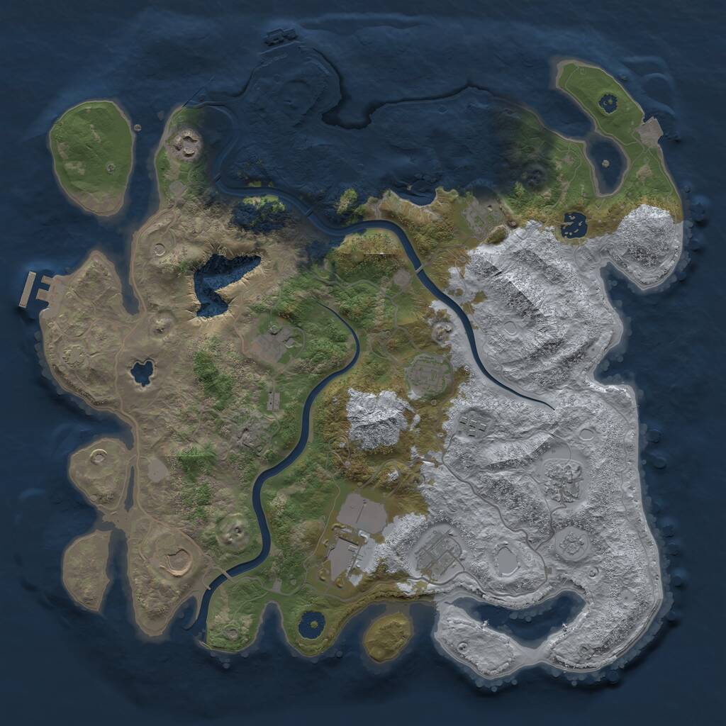 Rust Map: Procedural Map, Size: 4000, Seed: 575046, 16 Monuments