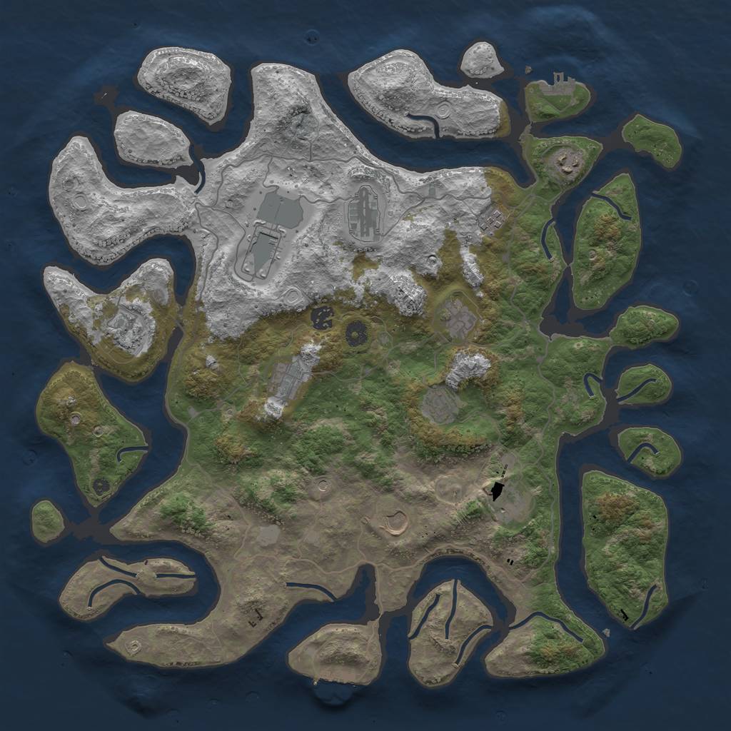 Rust Map: Procedural Map, Size: 4500, Seed: 460617839, 19 Monuments