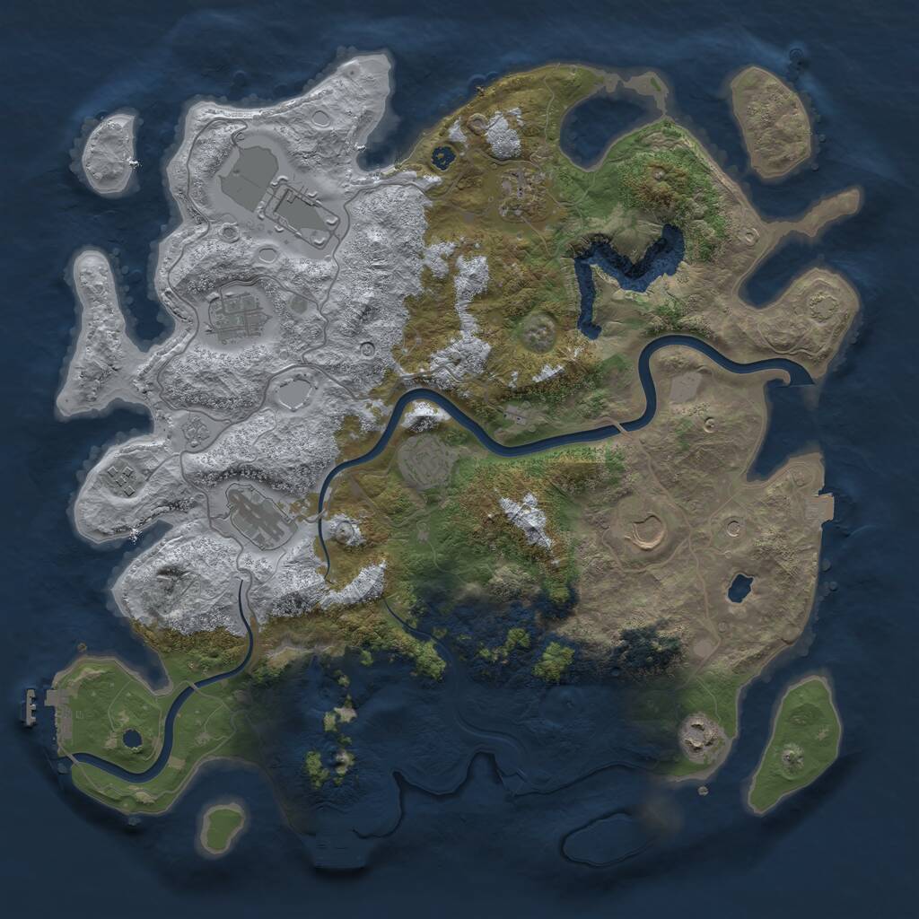 Rust Map: Procedural Map, Size: 4000, Seed: 834852, 14 Monuments