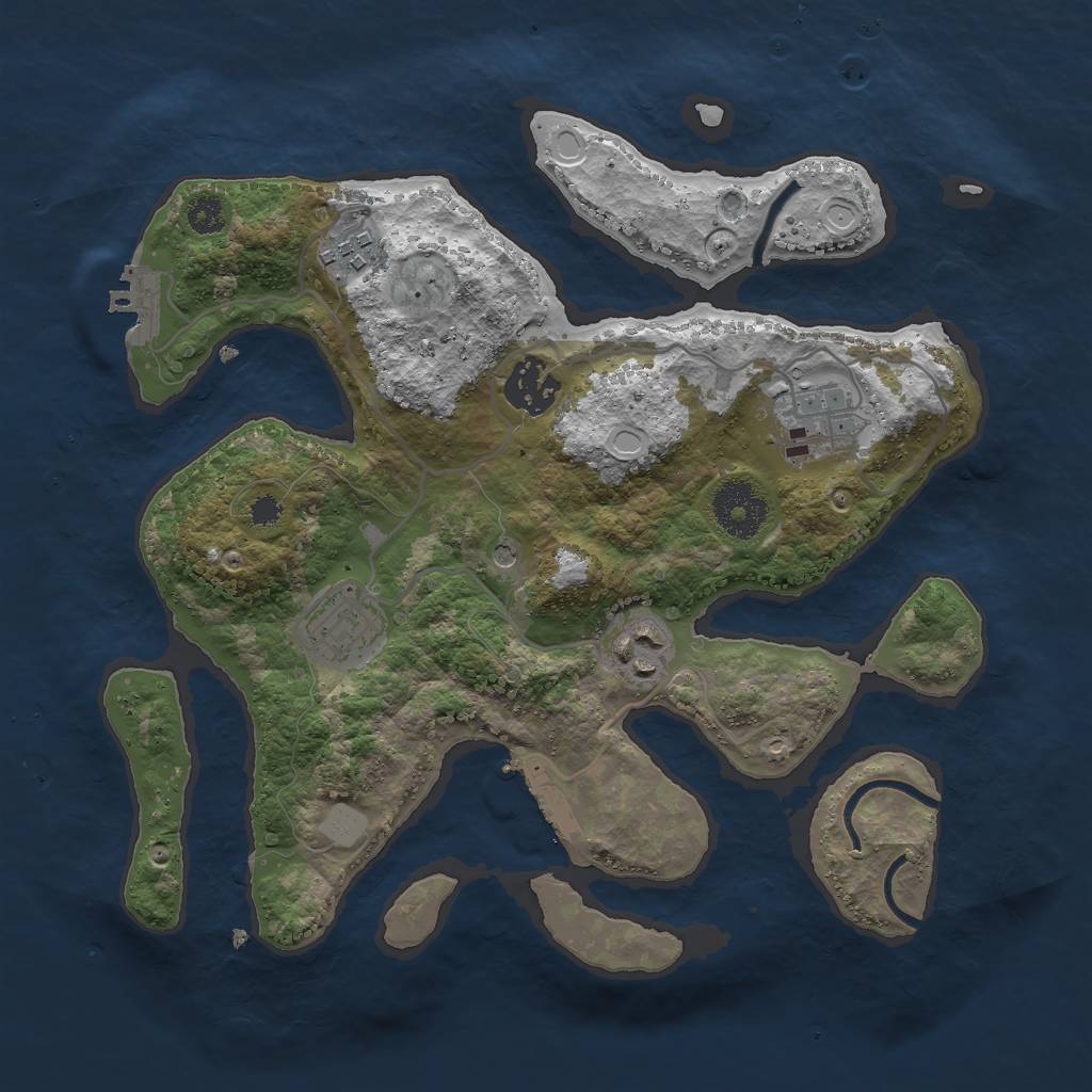 Rust Map: Procedural Map, Size: 3000, Seed: 1380819606, 13 Monuments