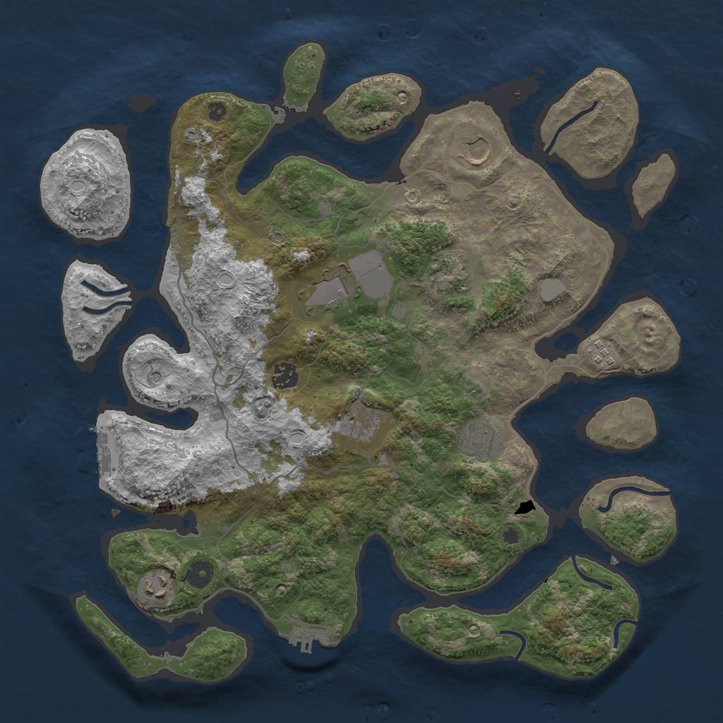 Rust Map: Procedural Map, Size: 4000, Seed: 716839, 16 Monuments