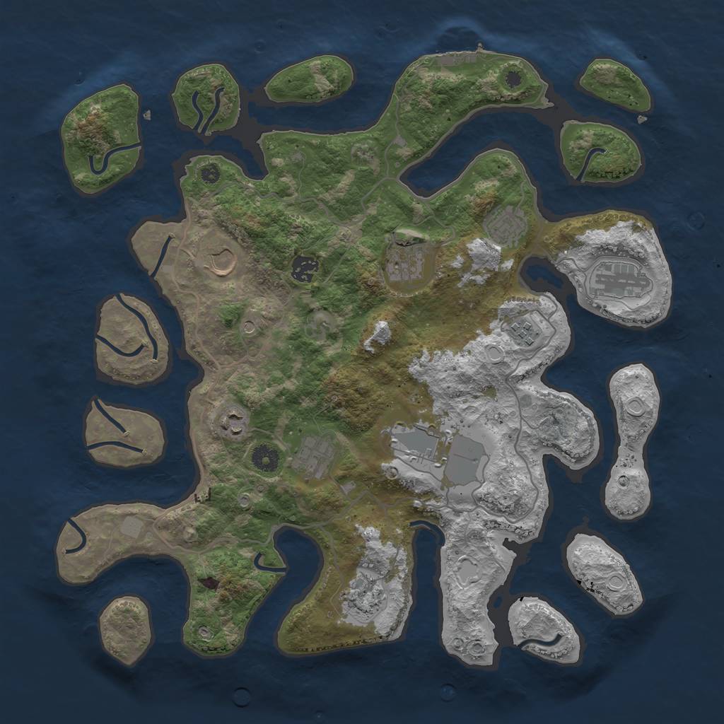 Rust Map: Procedural Map, Size: 4000, Seed: 867494, 17 Monuments