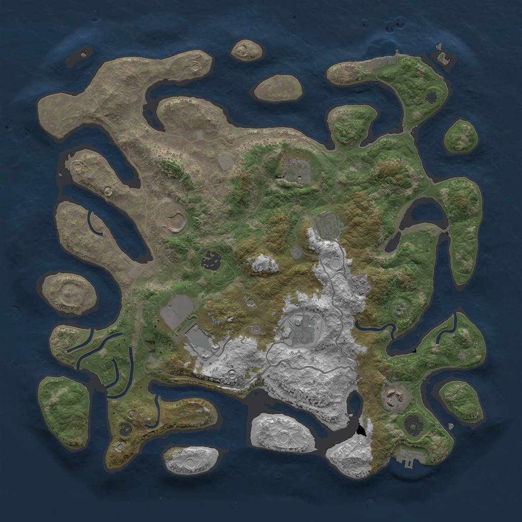 Rust Map: Procedural Map, Size: 4000, Seed: 778122, 16 Monuments