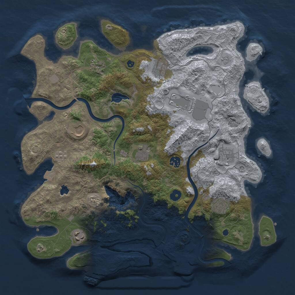 Rust Map: Procedural Map, Size: 4000, Seed: 805156, 16 Monuments