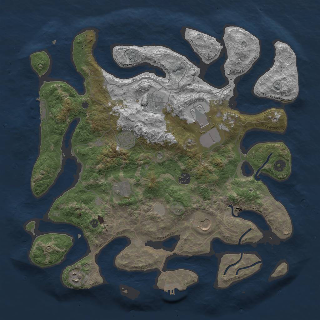 Rust Map: Procedural Map, Size: 4000, Seed: 134080, 16 Monuments