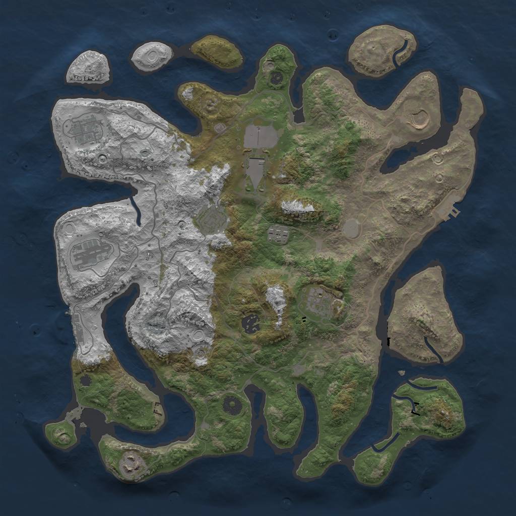 Rust Map: Procedural Map, Size: 4000, Seed: 797015, 17 Monuments