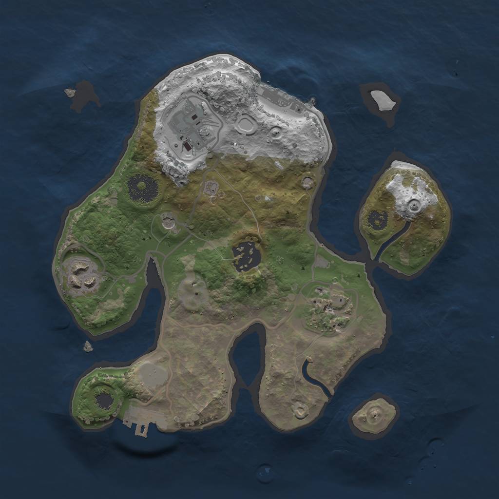 Rust Map: Procedural Map, Size: 2500, Seed: 1502836881, 12 Monuments