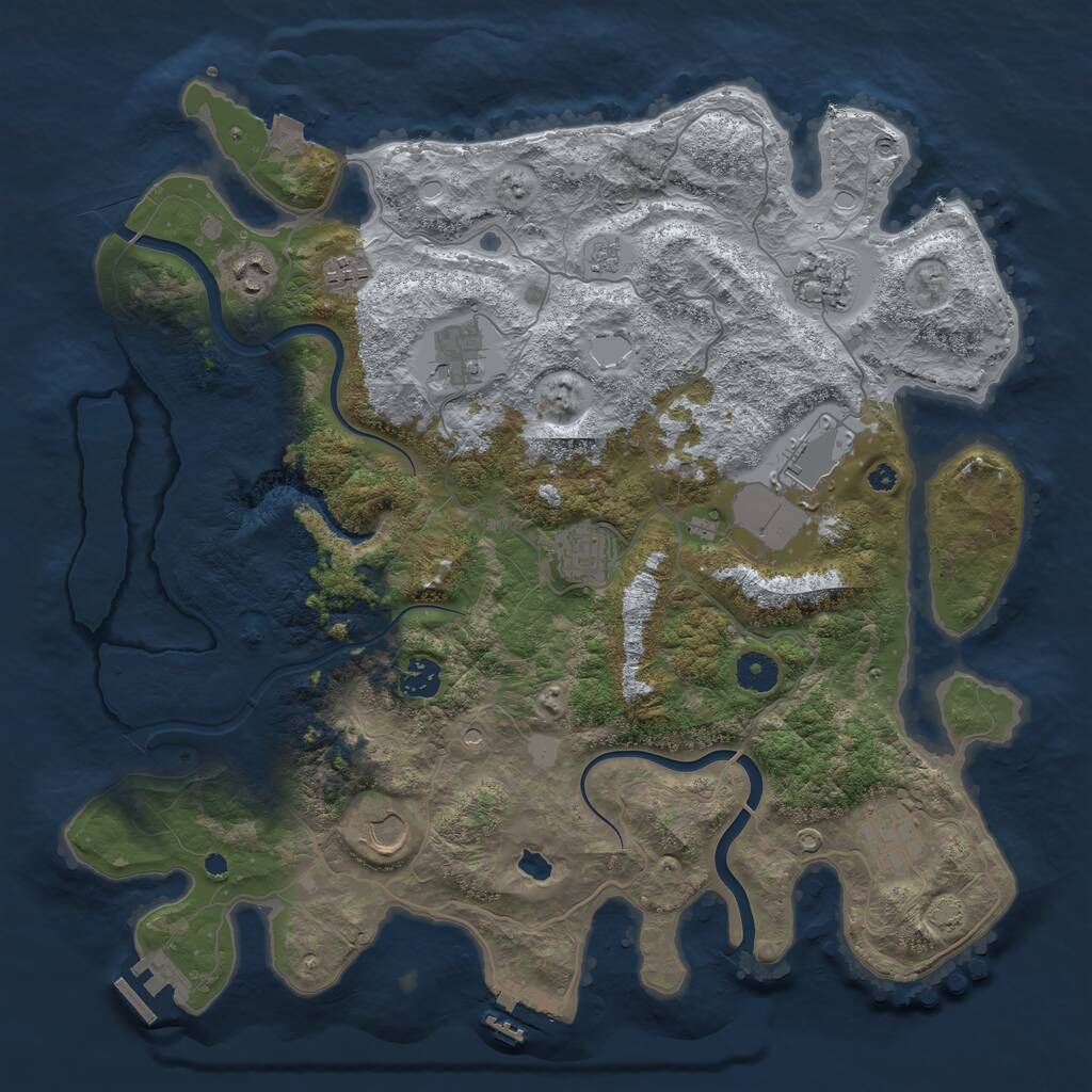 Rust Map: Procedural Map, Size: 4000, Seed: 902433, 15 Monuments