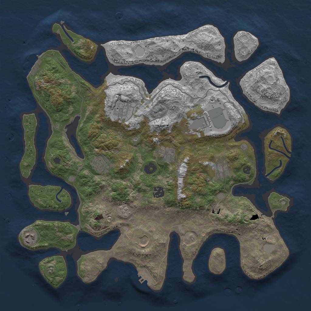 Rust Map: Procedural Map, Size: 4000, Seed: 902433, 17 Monuments