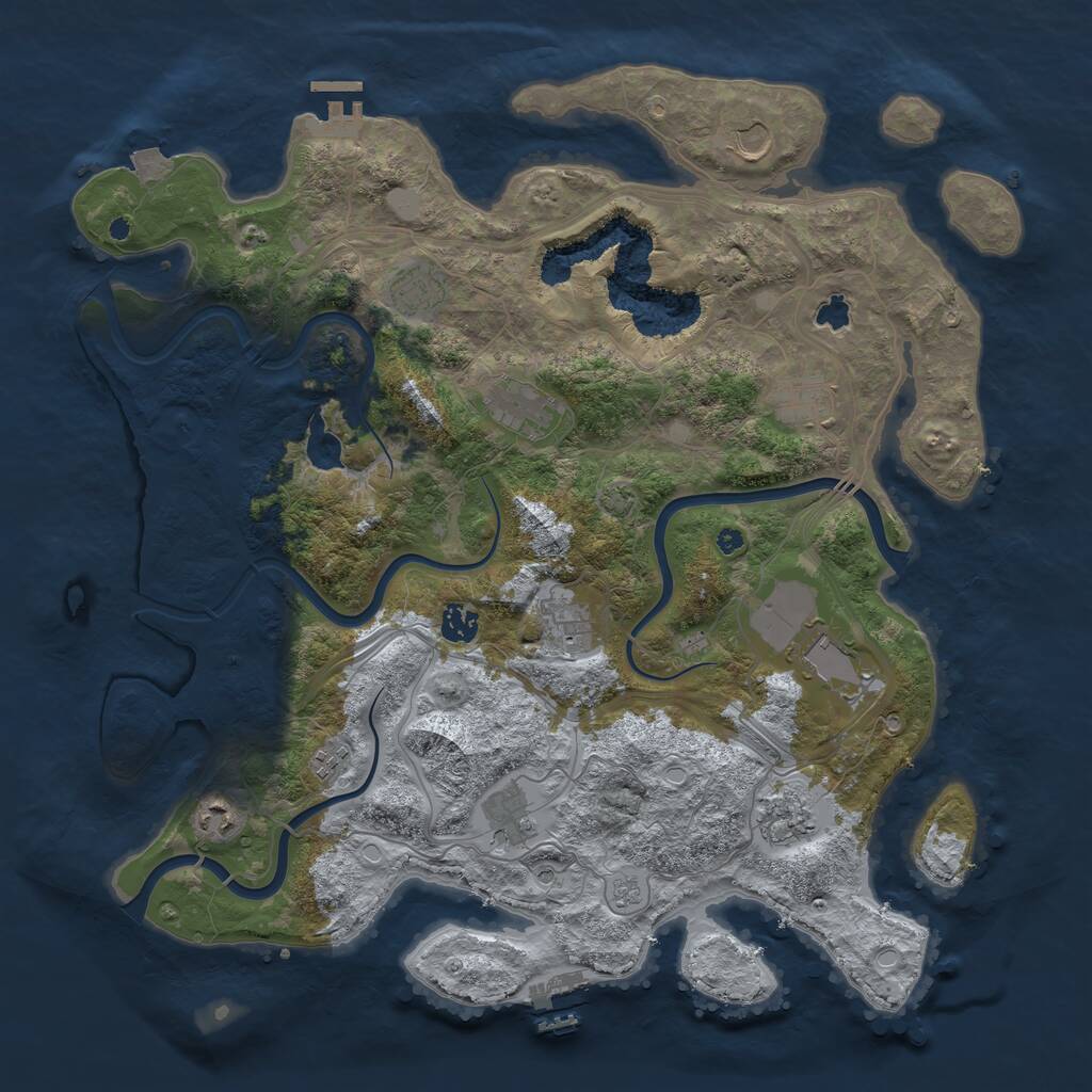 Rust Map: Procedural Map, Size: 4250, Seed: 23772, 17 Monuments