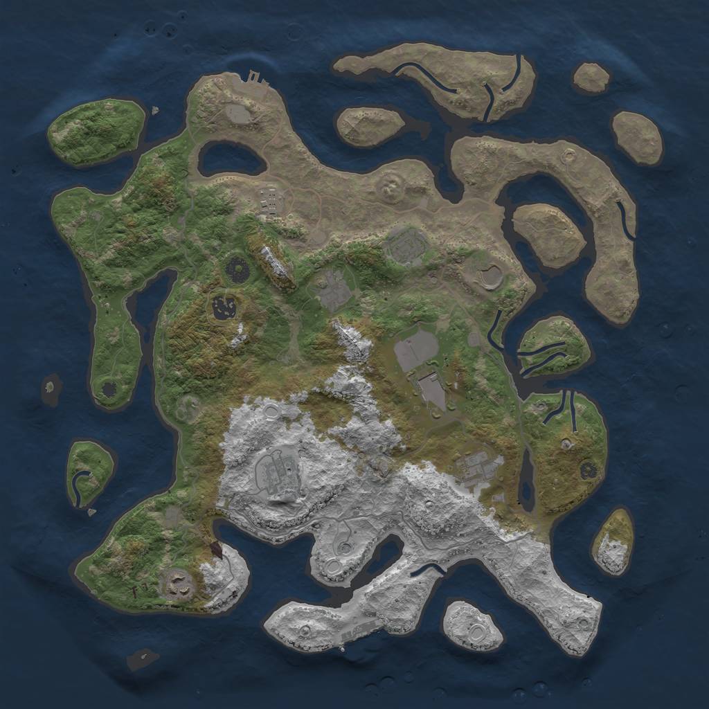 Rust Map: Procedural Map, Size: 4250, Seed: 23772, 17 Monuments