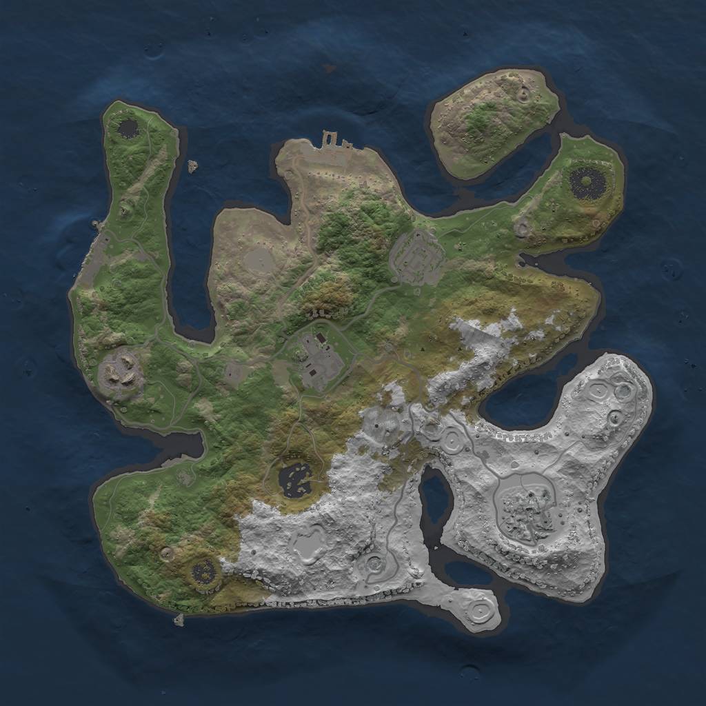 Rust Map: Procedural Map, Size: 3000, Seed: 2245, 13 Monuments