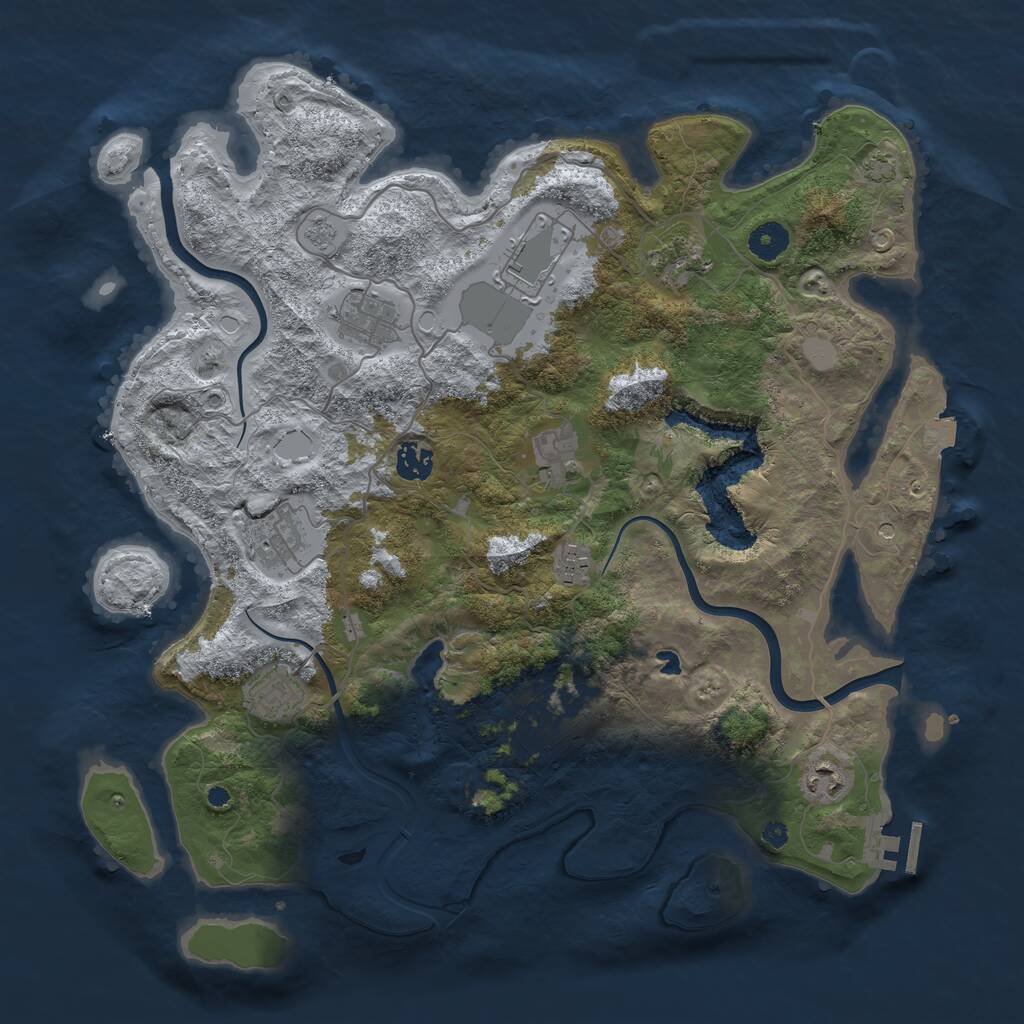 Rust Map: Procedural Map, Size: 4000, Seed: 833119, 15 Monuments
