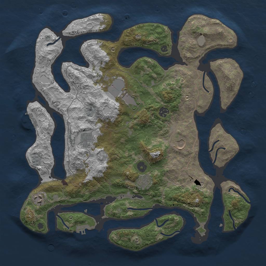 Rust Map: Procedural Map, Size: 4000, Seed: 14058, 15 Monuments