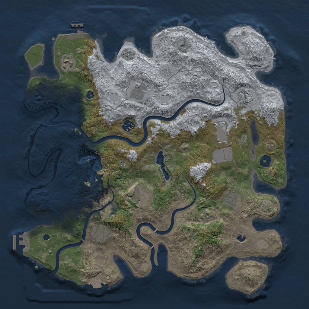 Rust Map: Procedural Map, Size: 4000, Seed: 770905, 15 Monuments
