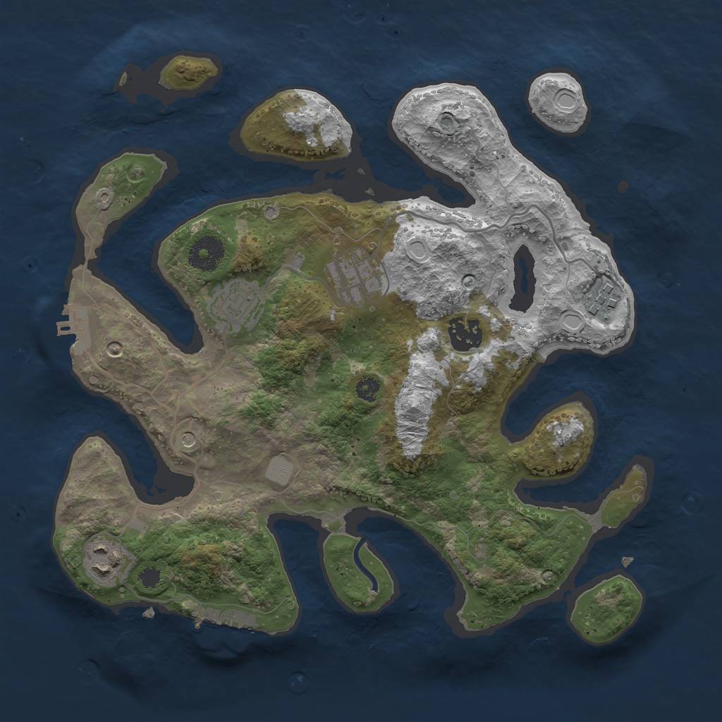 Rust Map: Procedural Map, Size: 3100, Seed: 1125120926, 13 Monuments