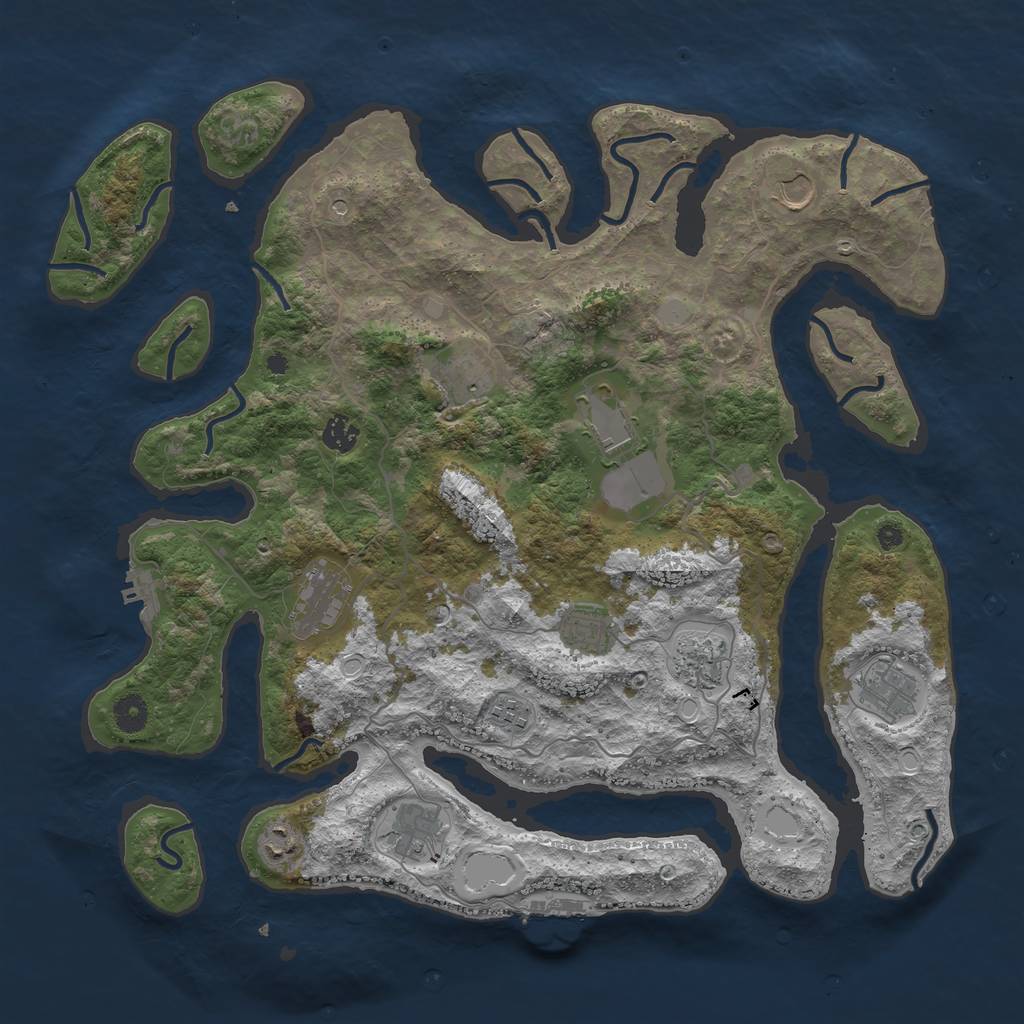 Rust Map: Procedural Map, Size: 4250, Seed: 2068885054, 19 Monuments