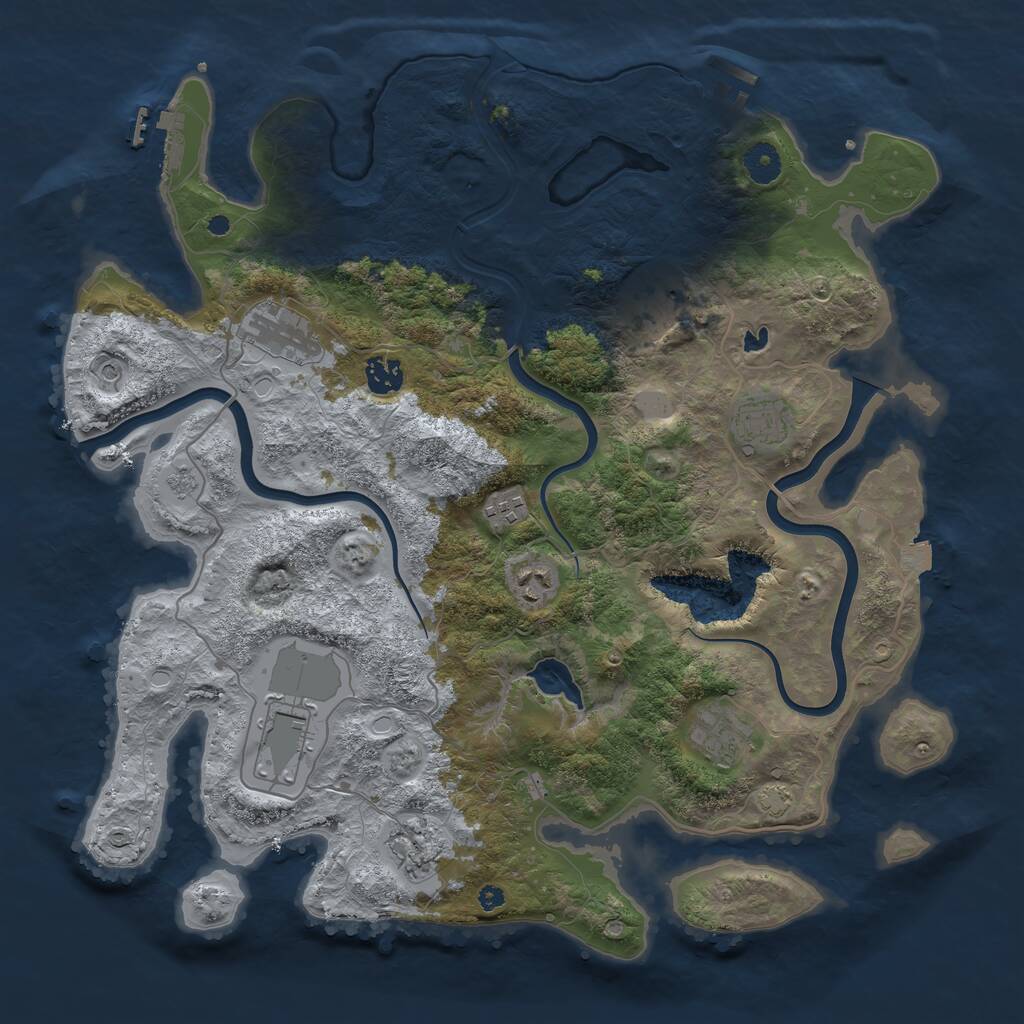 Rust Map: Procedural Map, Size: 4000, Seed: 935828278, 15 Monuments