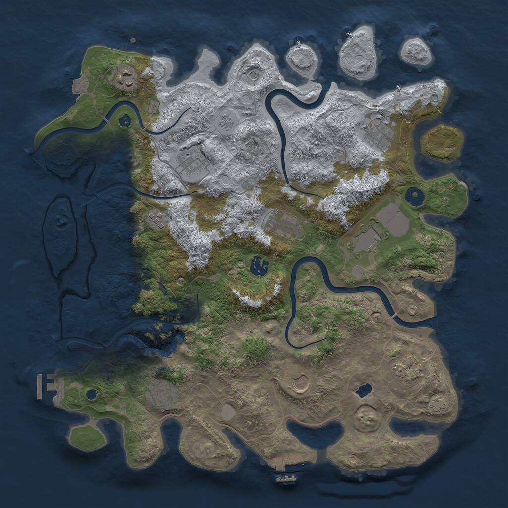 Rust Map: Procedural Map, Size: 4000, Seed: 51534596, 16 Monuments