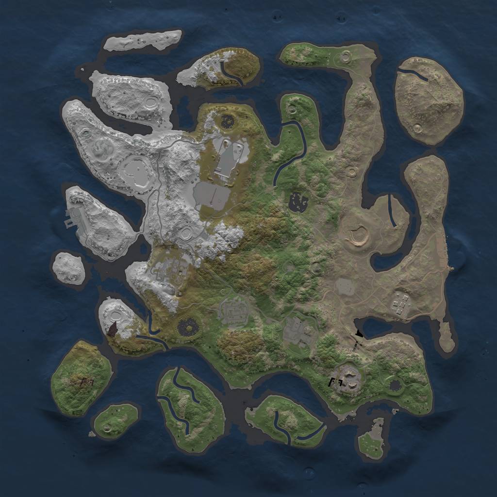 Rust Map: Procedural Map, Size: 3700, Seed: 347275408, 15 Monuments