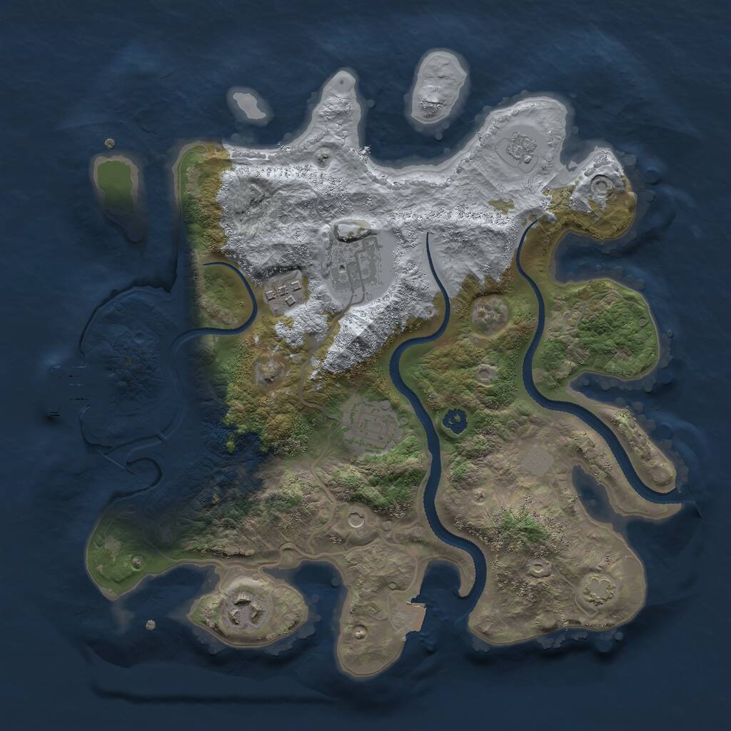 Rust Map: Procedural Map, Size: 3000, Seed: 998308304, 9 Monuments