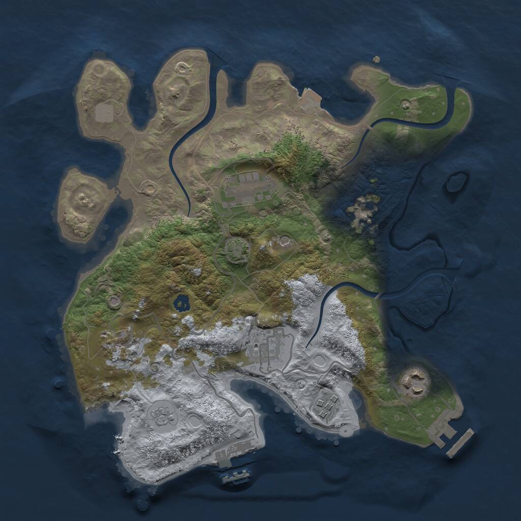 Rust Map: Procedural Map, Size: 3000, Seed: 64667432, 11 Monuments