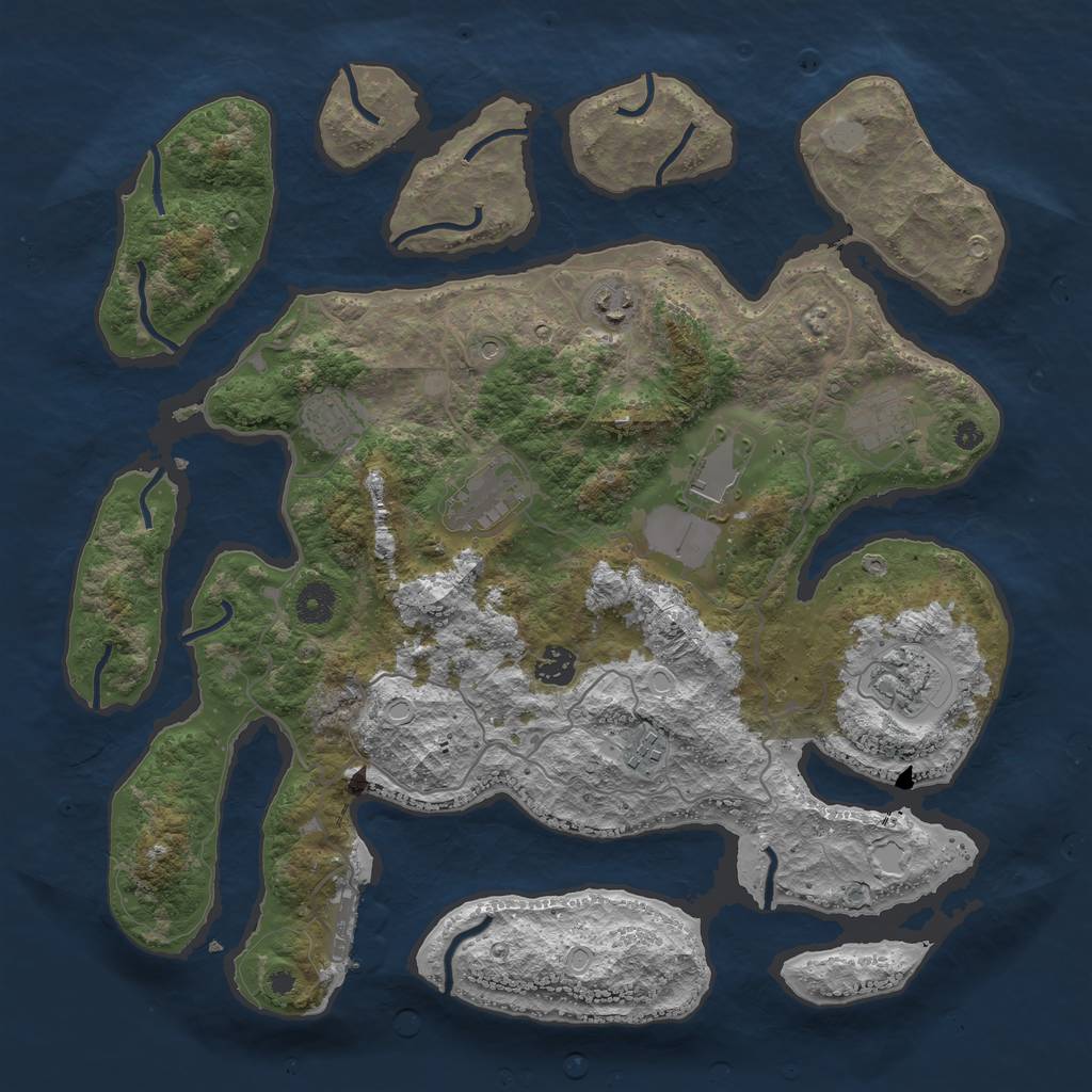 Rust Map: Procedural Map, Size: 4000, Seed: 44967, 15 Monuments