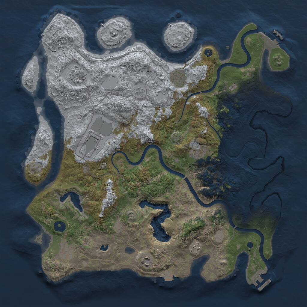 Rust Map: Procedural Map, Size: 4000, Seed: 132896, 13 Monuments