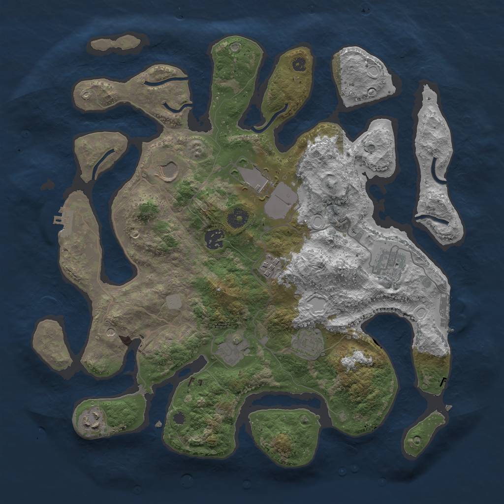 Rust Map: Procedural Map, Size: 3700, Seed: 2576756, 16 Monuments