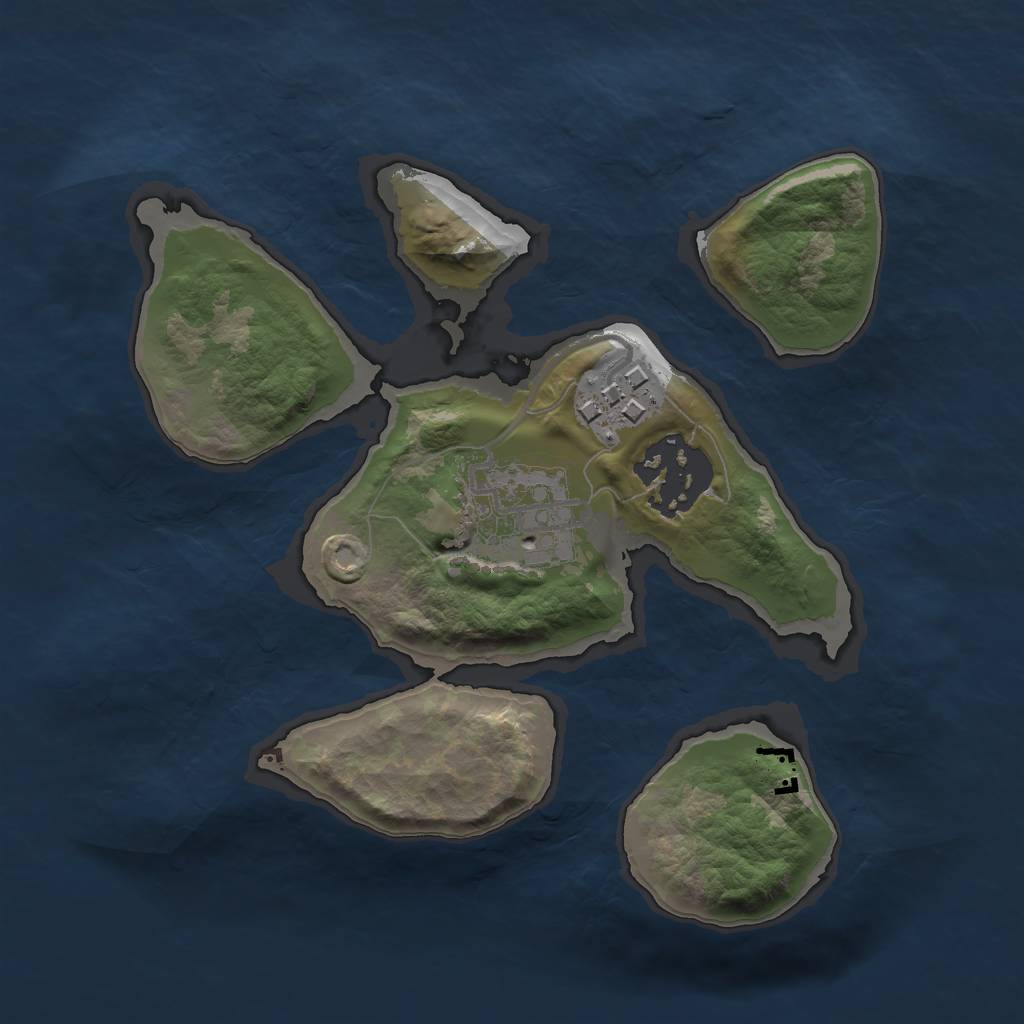 Rust Map: Barren, Size: 2000, Seed: 75312, 5 Monuments