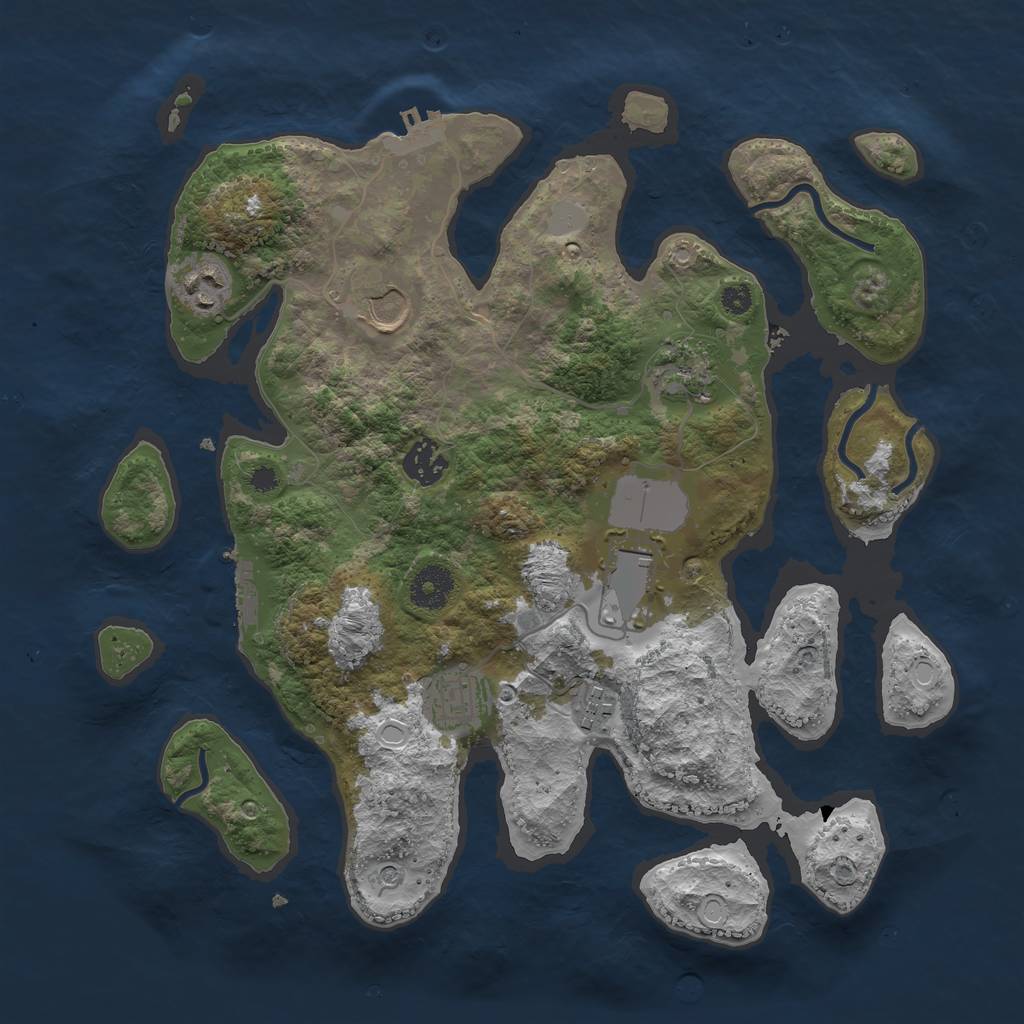 Rust Map: Procedural Map, Size: 3500, Seed: 1146030047, 15 Monuments