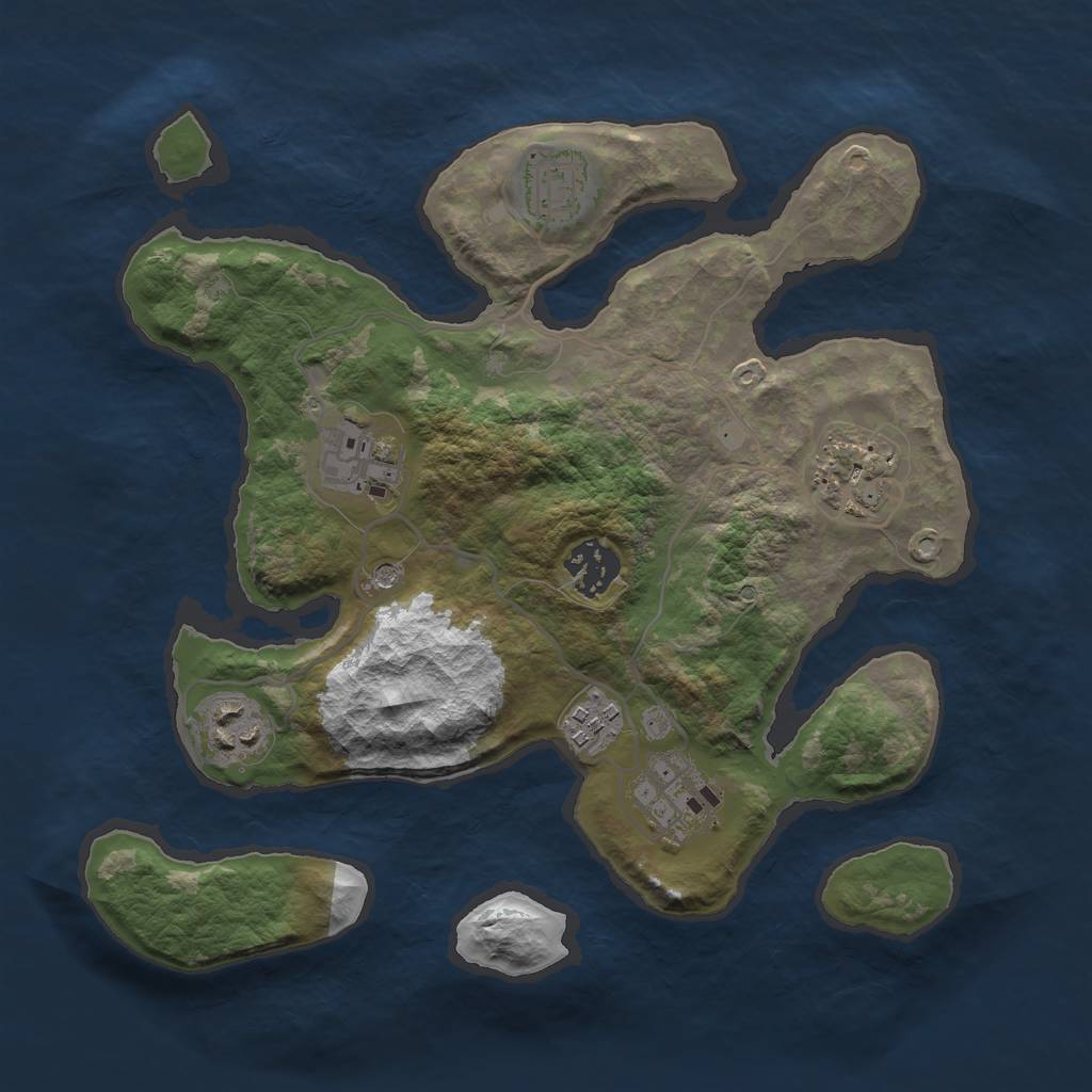 Rust Map: Barren, Size: 3000, Seed: 861018, 10 Monuments