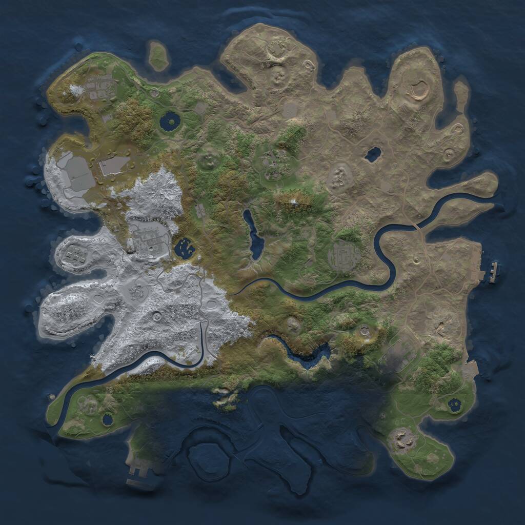 Rust Map: Procedural Map, Size: 4000, Seed: 844994, 16 Monuments
