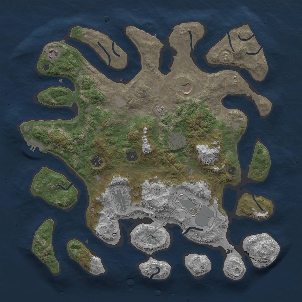 Rust Map: Procedural Map, Size: 4000, Seed: 151466, 15 Monuments