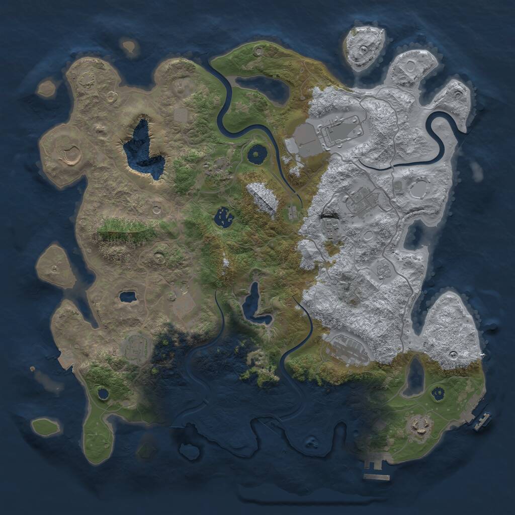 Rust Map: Procedural Map, Size: 4000, Seed: 976071878, 16 Monuments