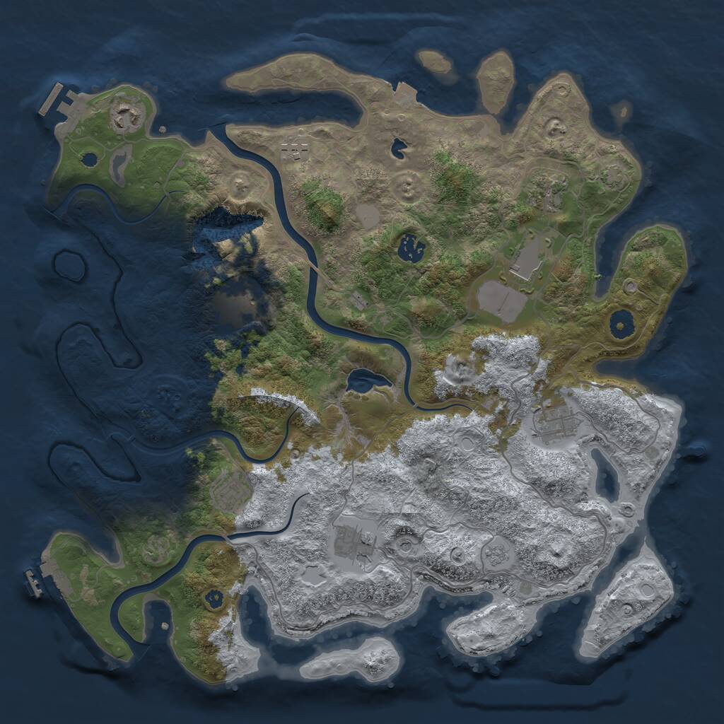 Rust Map: Procedural Map, Size: 4000, Seed: 639678, 15 Monuments