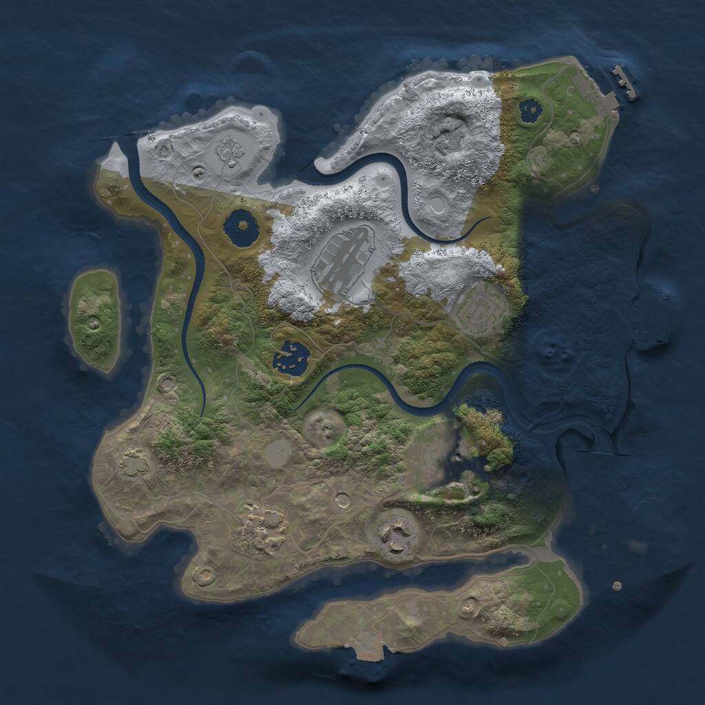 Rust Map: Procedural Map, Size: 3000, Seed: 666847, 12 Monuments