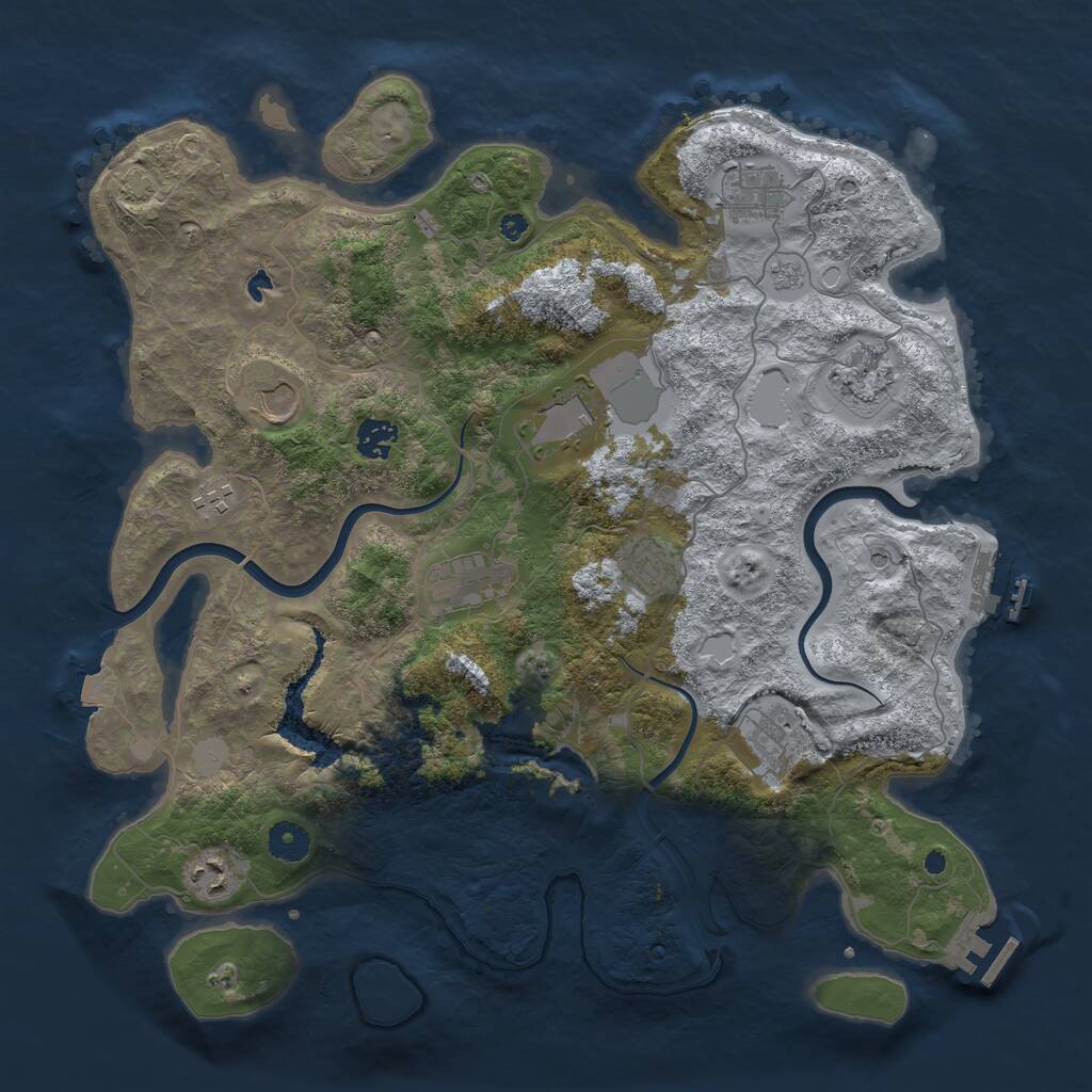 Rust Map: Procedural Map, Size: 4000, Seed: 856095, 16 Monuments