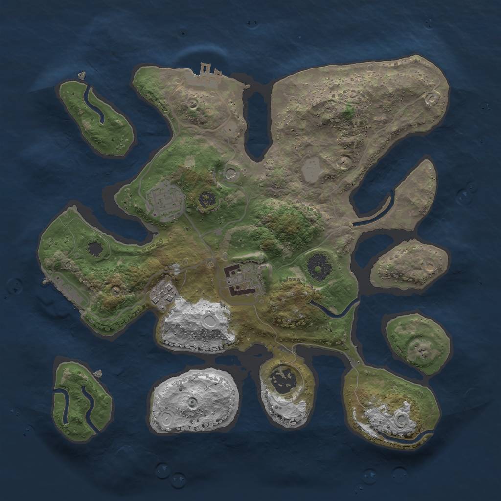 Rust Map: Procedural Map, Size: 3000, Seed: 760708, 12 Monuments