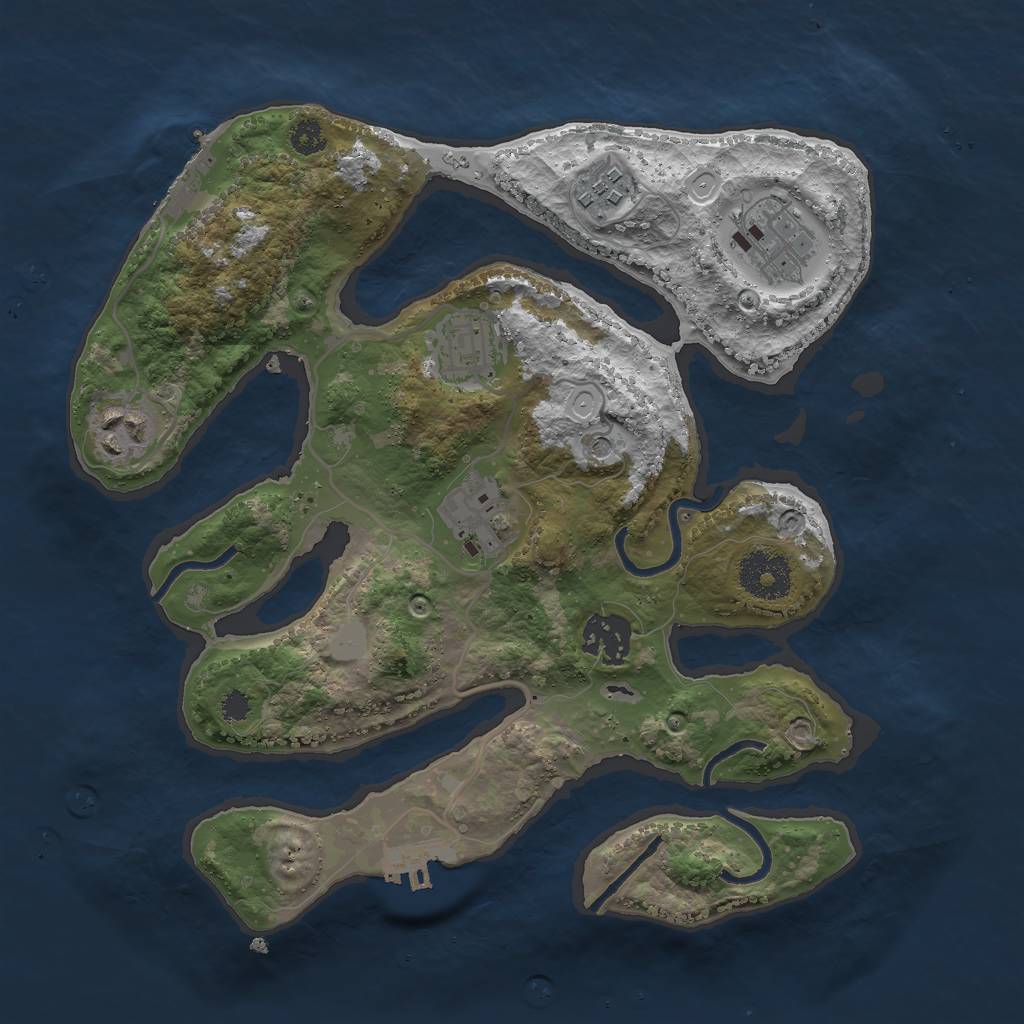 Rust Map: Procedural Map, Size: 3000, Seed: 325530, 14 Monuments