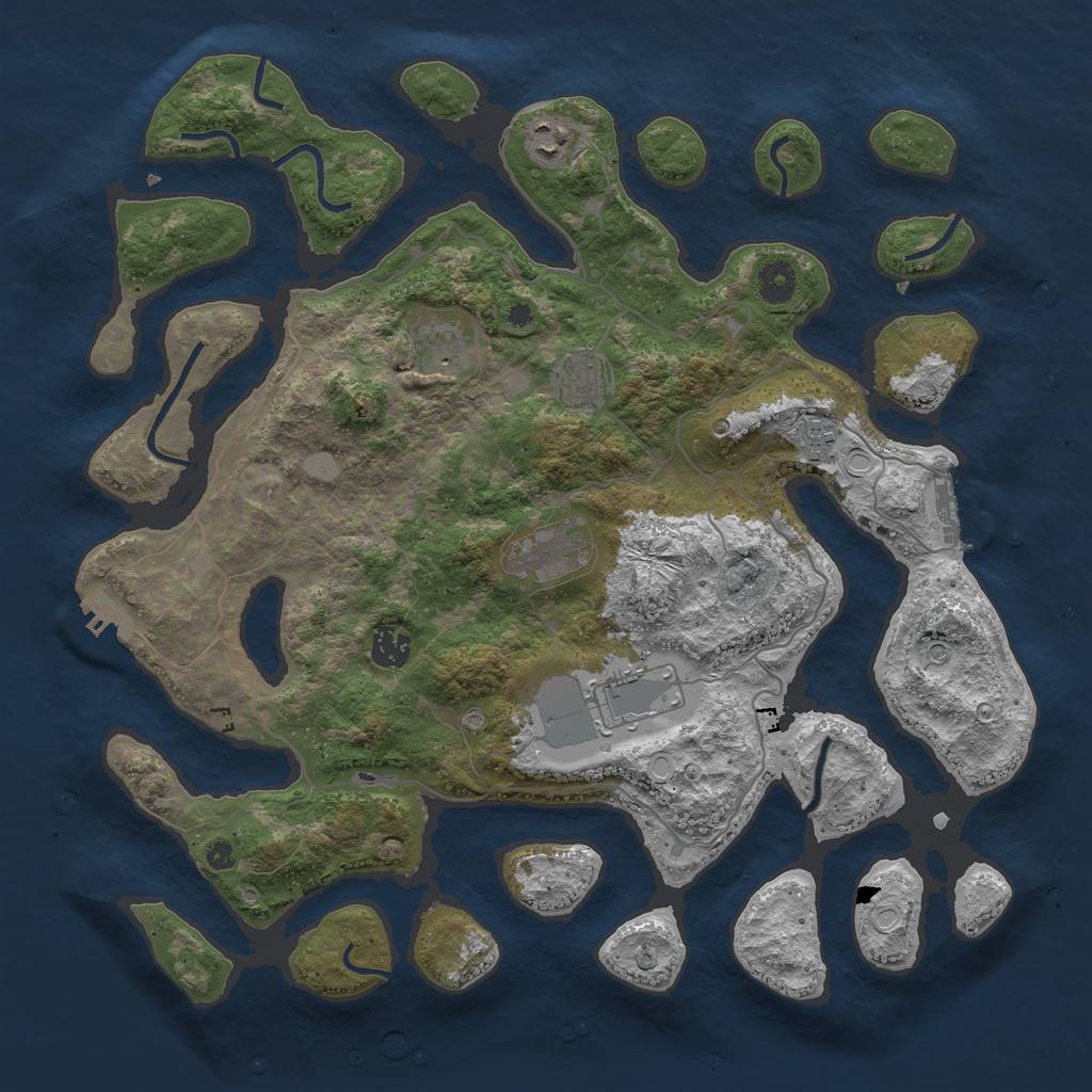 Rust Map: Procedural Map, Size: 4000, Seed: 380164, 15 Monuments