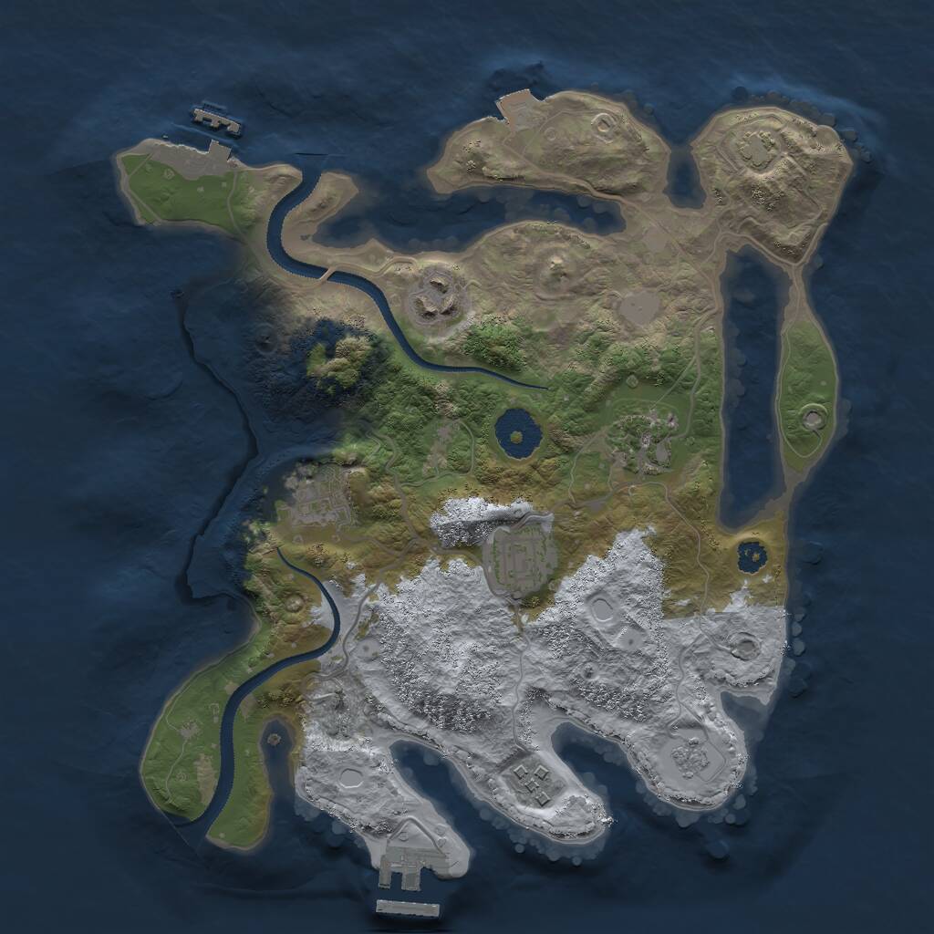 Rust Map: Procedural Map, Size: 3000, Seed: 532496, 10 Monuments