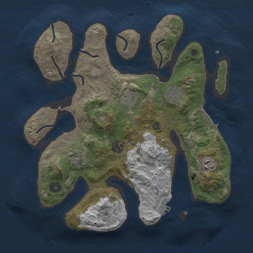 Rust Map: Procedural Map, Size: 3200, Seed: 312122, 14 Monuments