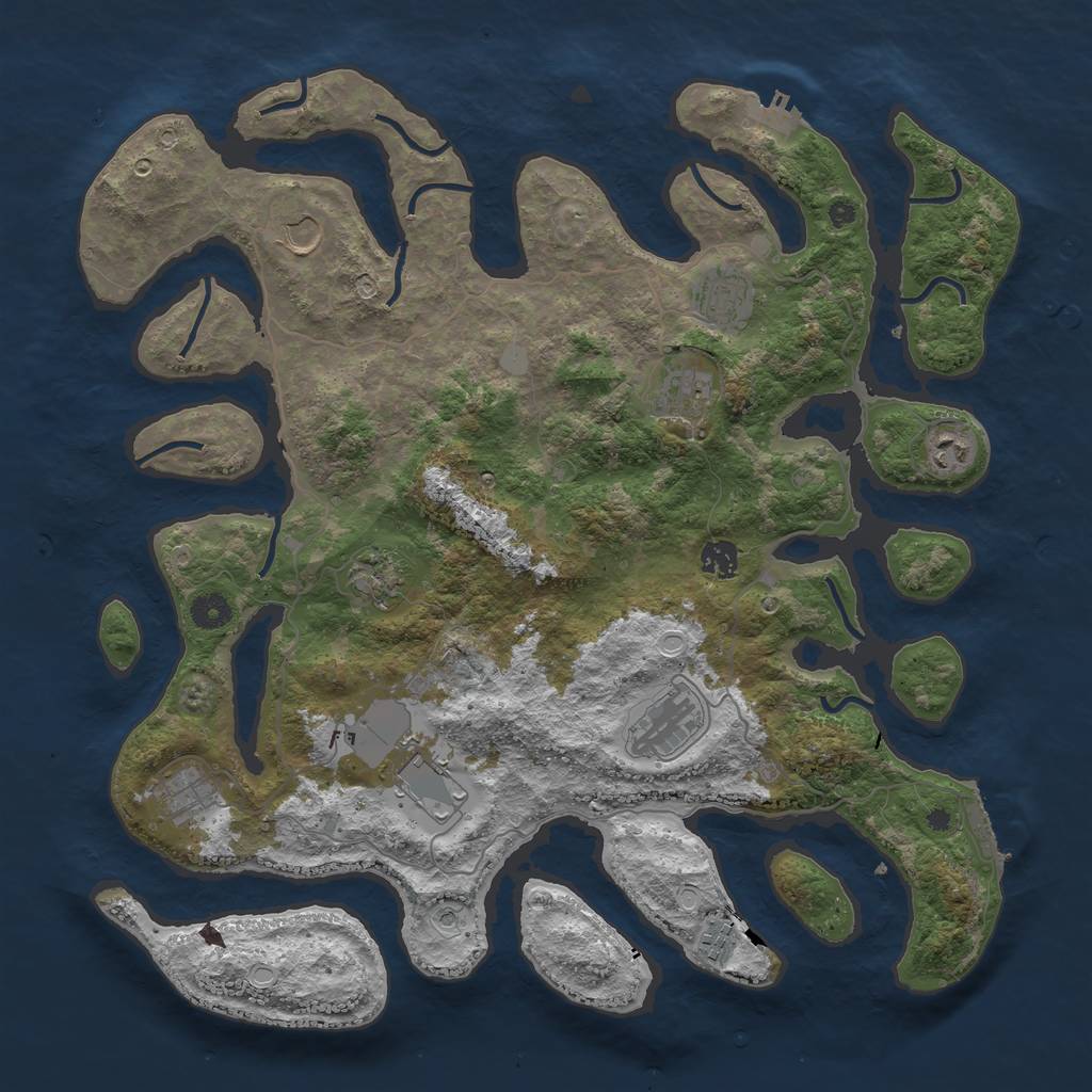 Rust Map: Procedural Map, Size: 4250, Seed: 3659, 18 Monuments