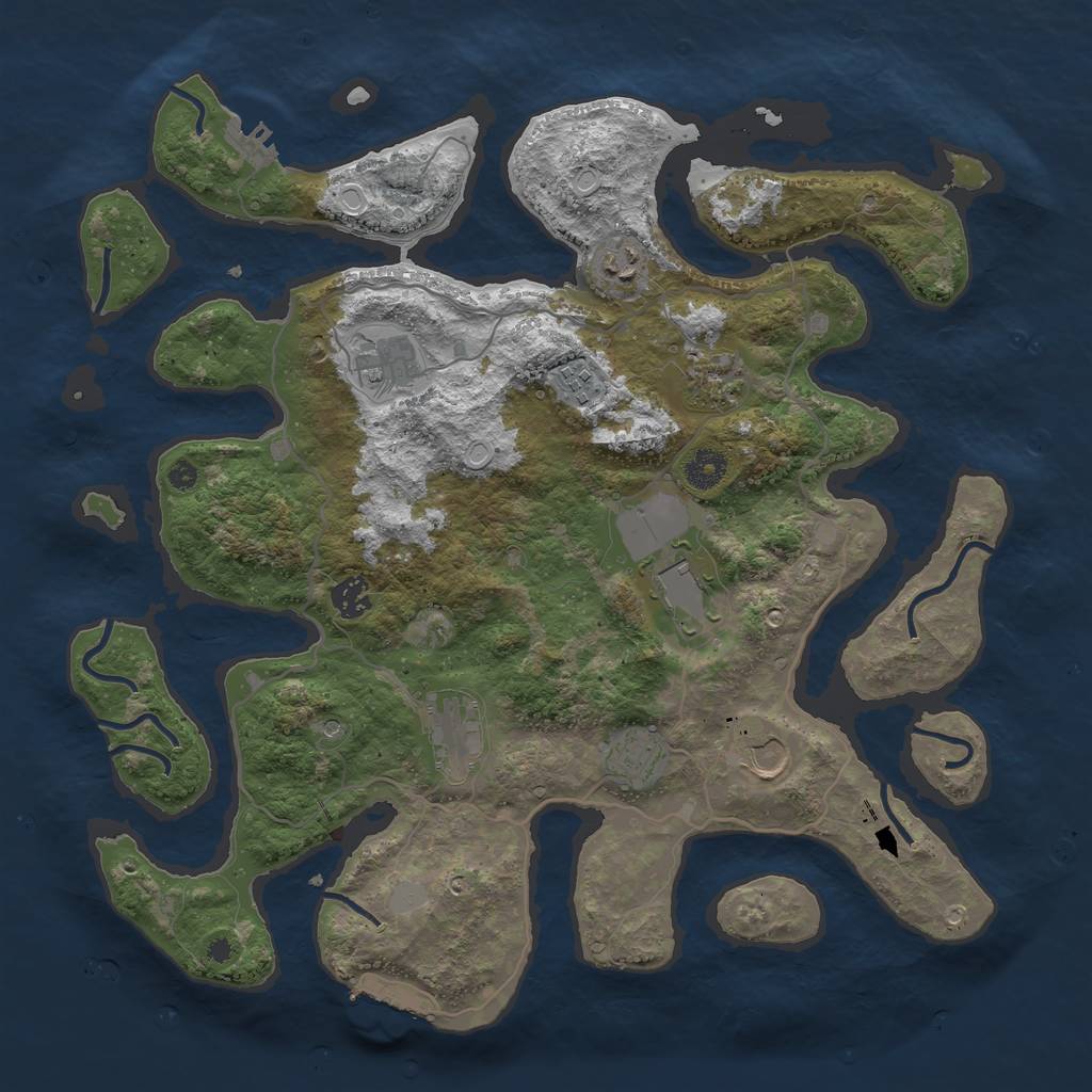 Rust Map: Procedural Map, Size: 4000, Seed: 89654, 17 Monuments