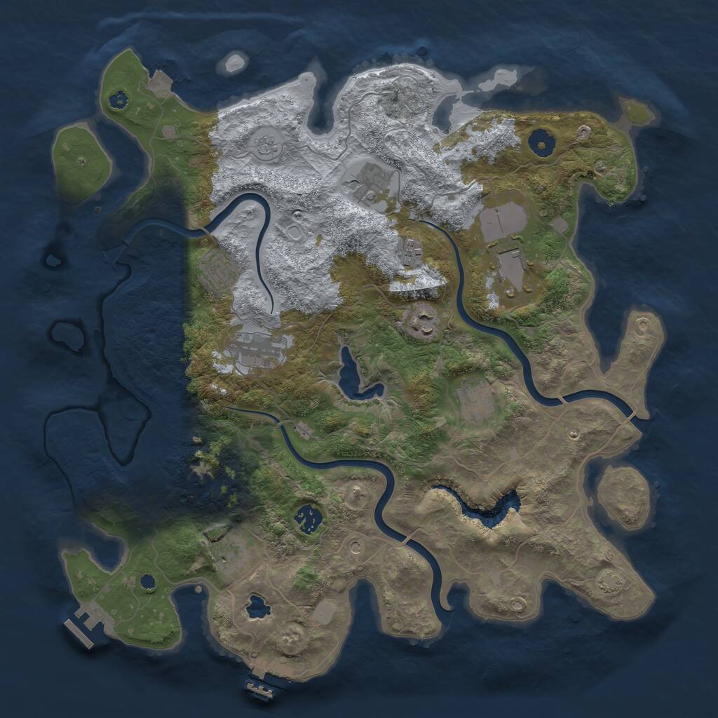 Rust Map: Procedural Map, Size: 4000, Seed: 89654, 15 Monuments