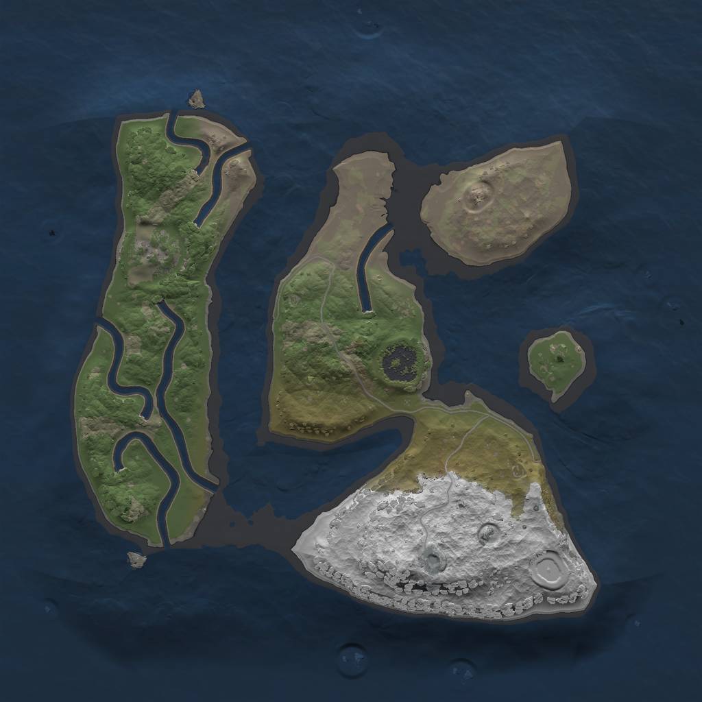 Rust Map: Procedural Map, Size: 2000, Seed: 2351, 5 Monuments